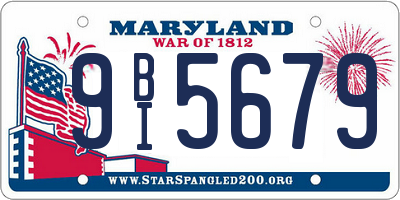MD license plate 9BI5679