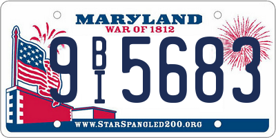 MD license plate 9BI5683