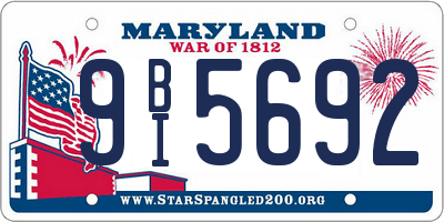 MD license plate 9BI5692