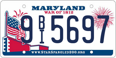 MD license plate 9BI5697