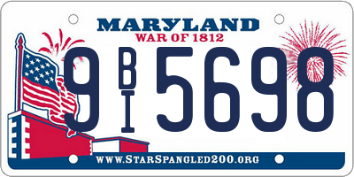 MD license plate 9BI5698