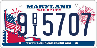 MD license plate 9BI5707