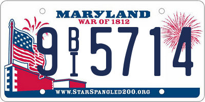 MD license plate 9BI5714