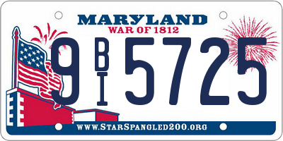 MD license plate 9BI5725