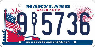 MD license plate 9BI5736