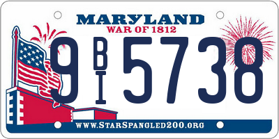MD license plate 9BI5738
