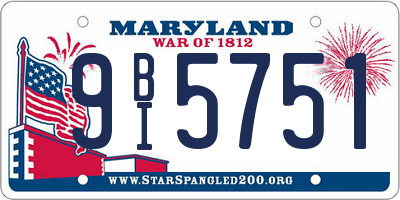 MD license plate 9BI5751