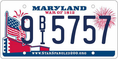 MD license plate 9BI5757