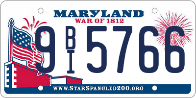 MD license plate 9BI5766
