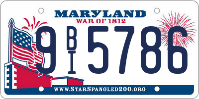 MD license plate 9BI5786