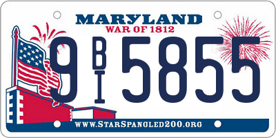 MD license plate 9BI5855