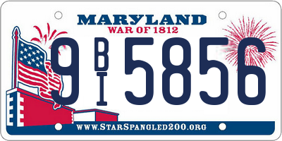 MD license plate 9BI5856