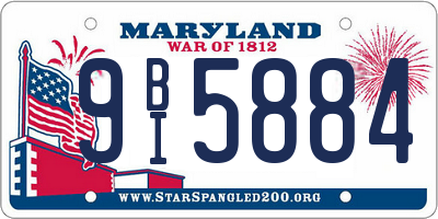 MD license plate 9BI5884