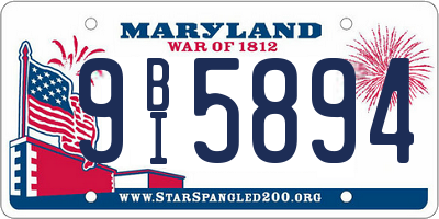 MD license plate 9BI5894