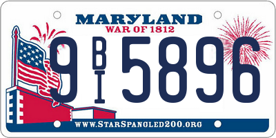 MD license plate 9BI5896