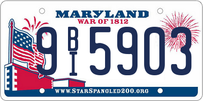 MD license plate 9BI5903