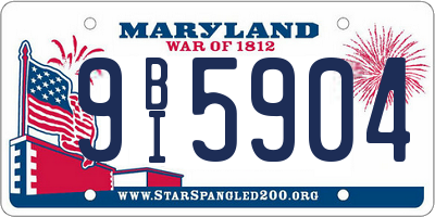 MD license plate 9BI5904