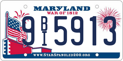 MD license plate 9BI5913