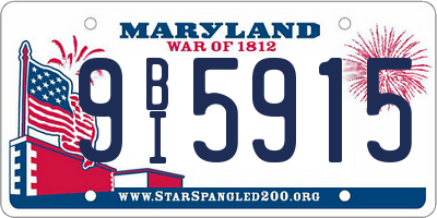 MD license plate 9BI5915