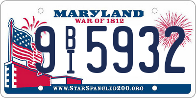 MD license plate 9BI5932