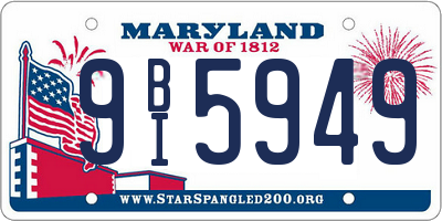 MD license plate 9BI5949