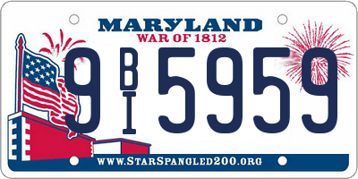 MD license plate 9BI5959
