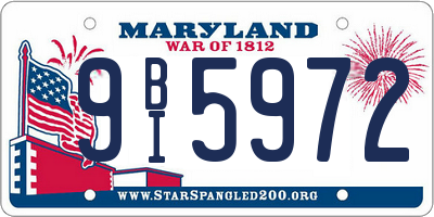 MD license plate 9BI5972