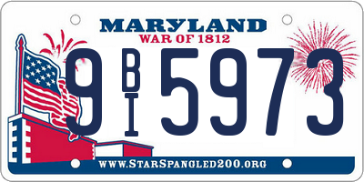 MD license plate 9BI5973
