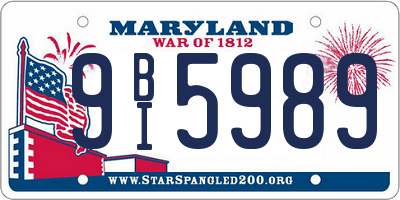 MD license plate 9BI5989