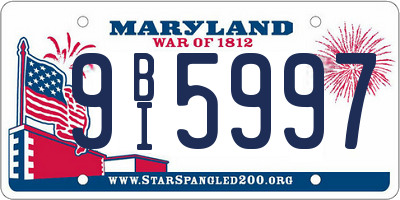 MD license plate 9BI5997