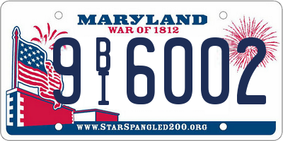 MD license plate 9BI6002