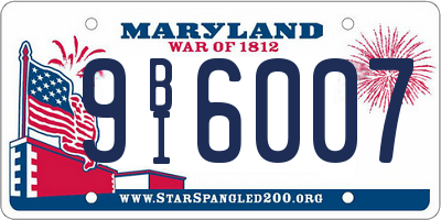 MD license plate 9BI6007