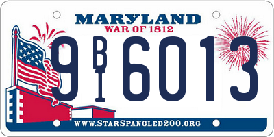 MD license plate 9BI6013
