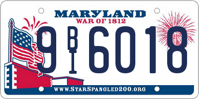 MD license plate 9BI6018