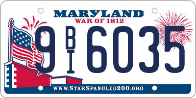 MD license plate 9BI6035
