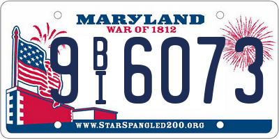 MD license plate 9BI6073