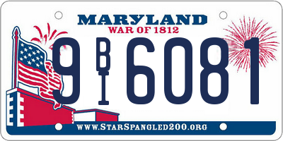 MD license plate 9BI6081