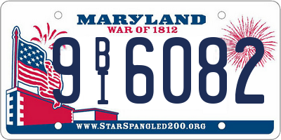 MD license plate 9BI6082