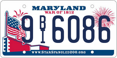 MD license plate 9BI6086