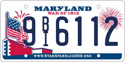 MD license plate 9BI6112
