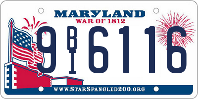 MD license plate 9BI6116