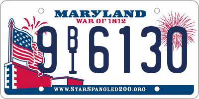 MD license plate 9BI6130