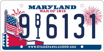 MD license plate 9BI6131