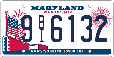 MD license plate 9BI6132