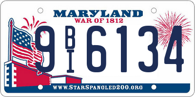 MD license plate 9BI6134