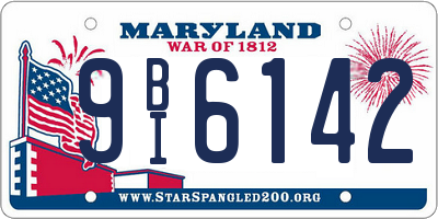 MD license plate 9BI6142