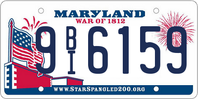MD license plate 9BI6159