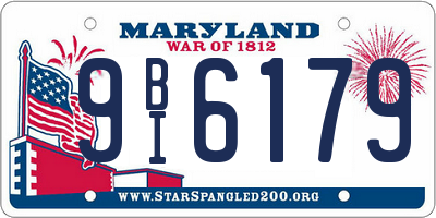 MD license plate 9BI6179