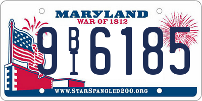 MD license plate 9BI6185
