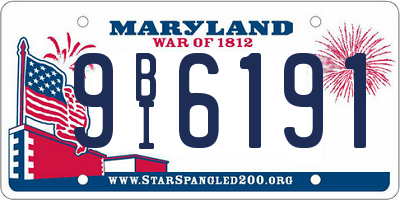 MD license plate 9BI6191
